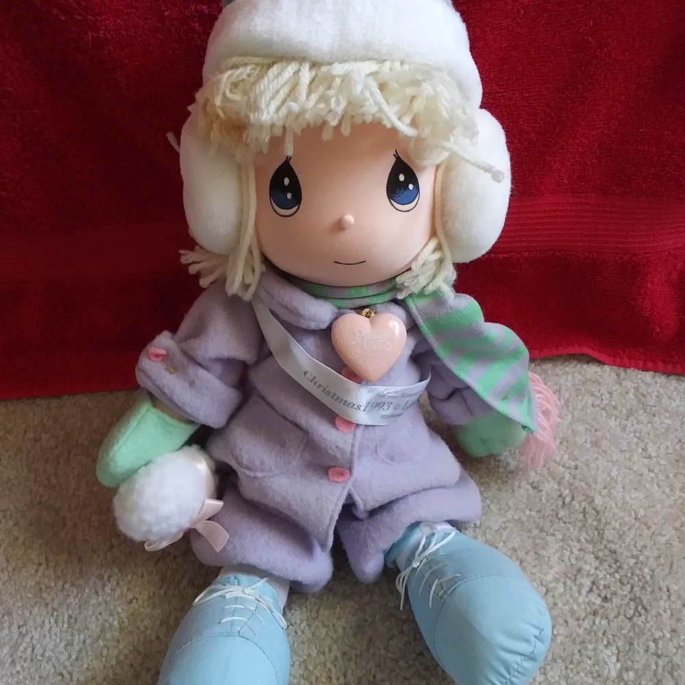 Precious Moments Christmas Plush Doll 1993 limited edition.
